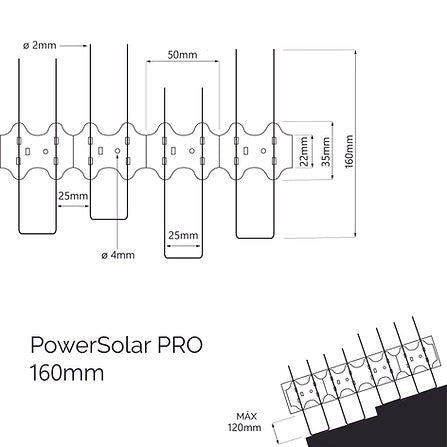 Banda cu tepi 16 cm anti-pasari pentru protectie panouri solare SAE 22032