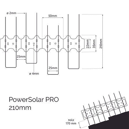 Banda cu tepi 21 cm anti-pasari pentru protectie panouri solare SAE 22031