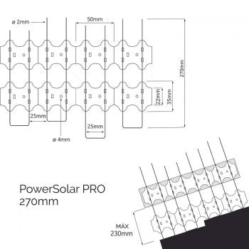 Banda cu tepi 27 cm anti-pasari pentru protectie panouri solare SAE 22034