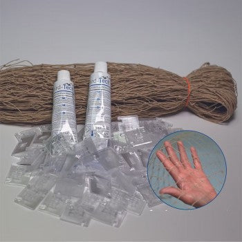 Kit Plasa Balcon (Bej) Anti-Pisici/Anti-Păsări 5x5m cu Ochiuri de 28mm SAE 51100